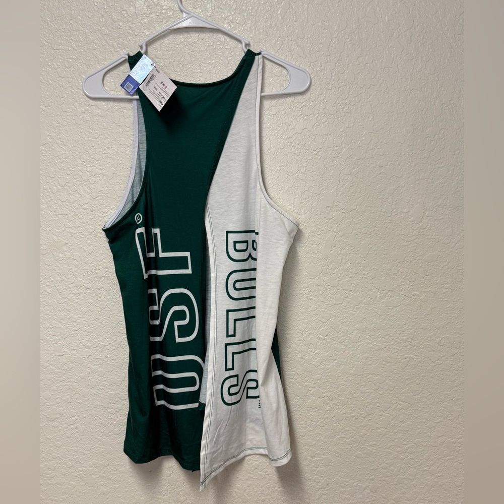 NWT USF Bulls Green & White Tank Top with Bull Logo Size Medium - Picture 4 of 16